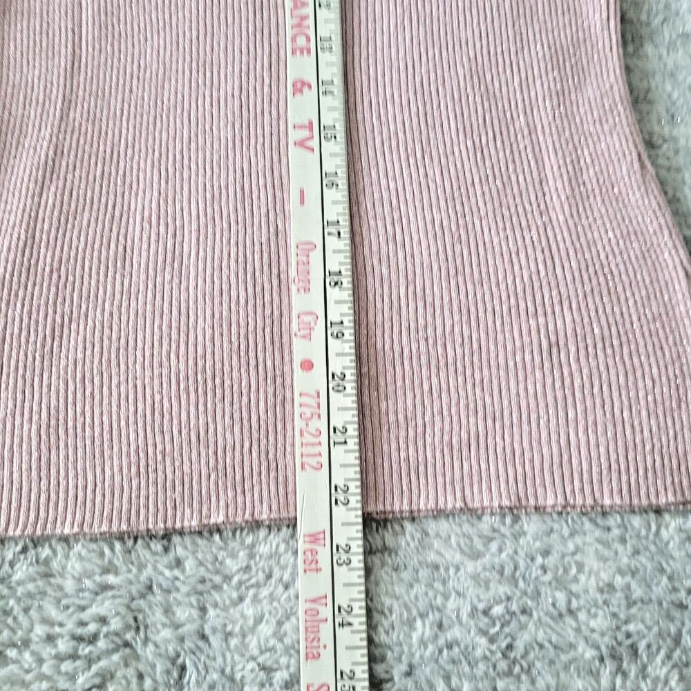Lauren Michelle Sweater Women Large Pink 3/4 Sleeve Ribbed Beaded Western - Picture 5 of 9